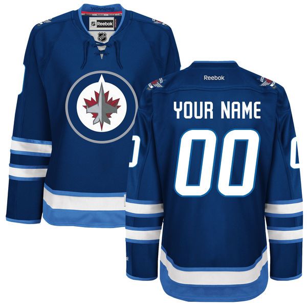 Reebok Winnipeg Jets Womens Custom Premier Home NHL Jersey - Navy Blue->->Custom Jersey